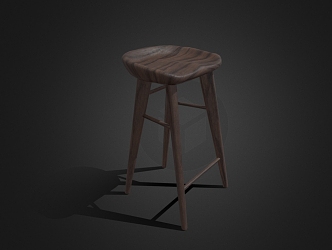 Nordic Log High Chair Bar Stool Bar Stool High Stool 3d model