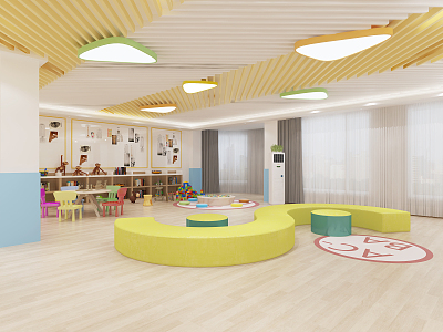 Modern Kindergarten First Floor Activity Room 3d model