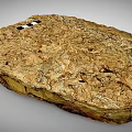 Ancient Fossil Specimen With Textured Brownish Yellow Surface And Black Squares