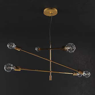Simple metal chandelier 3d model