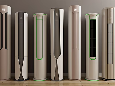 Modern Sleek Vertical Standing Air Conditioner Fans With Various Stylish Designs And Home Use 3d model