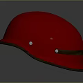 Red Tactical Weapon Helmet Made Of Leather With Stitching And Metal Rivets