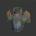 Medieval Weapon Armor Chest Plate With Golden Decorations And Intricate Design