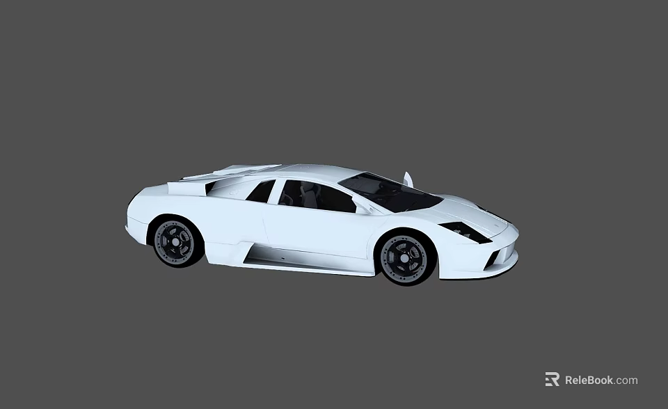 White Sports Car With Streamlined Body Black Wheels And Two Door Design 3d model 