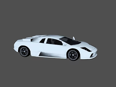 White Sports Car With Streamlined Body Black Wheels And Two Door Design 3d model