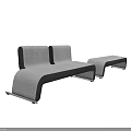 Modern Curved Gray Black Fabric Sofa Set With Contemporary Design And Metal Legs