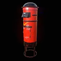 Red Public Mailbox With Metal Structure Mail Slot And Outdoor Facility Design