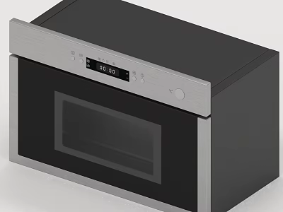 Modern Built in Microwave Oven With Digital Display Black And Silver Exterior For Kitchen Appliances 3d model