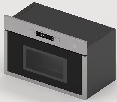 Modern Built in Microwave Oven With Digital Display Black And Silver Exterior For Kitchen Appliances 3d model
