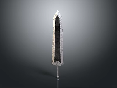 Medieval Style Long Blade Weapon With Intricate Hilt Metallic Finish And Decorative Patterns 3d model