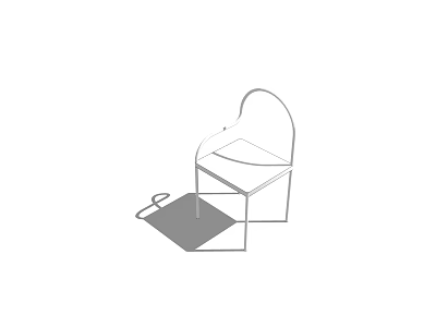 Modern Leisure Chair with Curved Backrest and Soft Cushion for Living Room Use 3d model