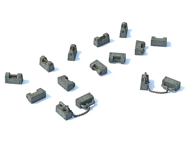 Chinese Stone Lock Ancient Military Weapon Exercise Equipment Escort Agency Martial Arts 3d model