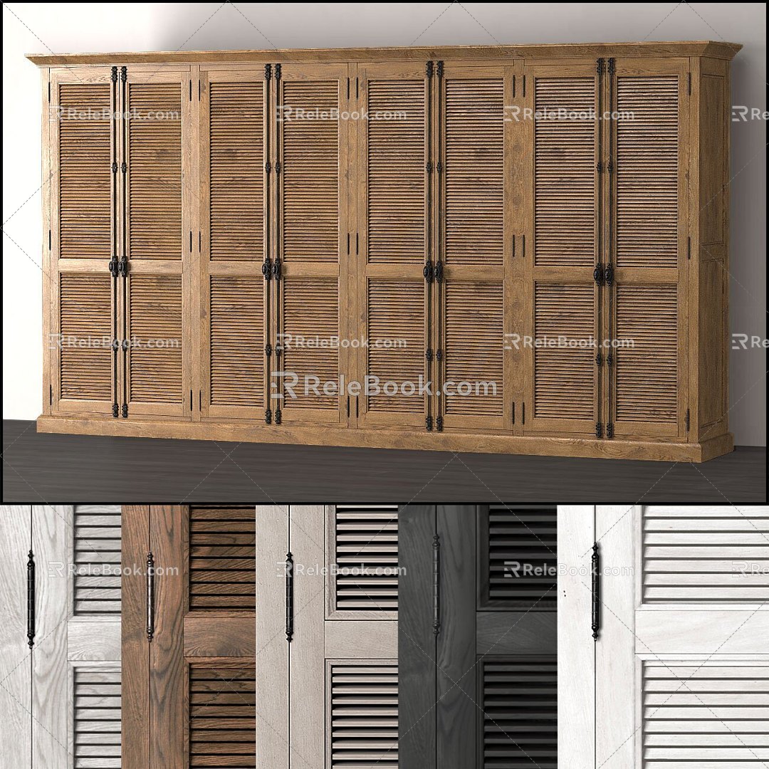 Wardrobe Cabinet Wardrobe Storage Cabinet Large Wardrobe Hanger Clothes Home Furniture Bedroom Chinese Style 3d model