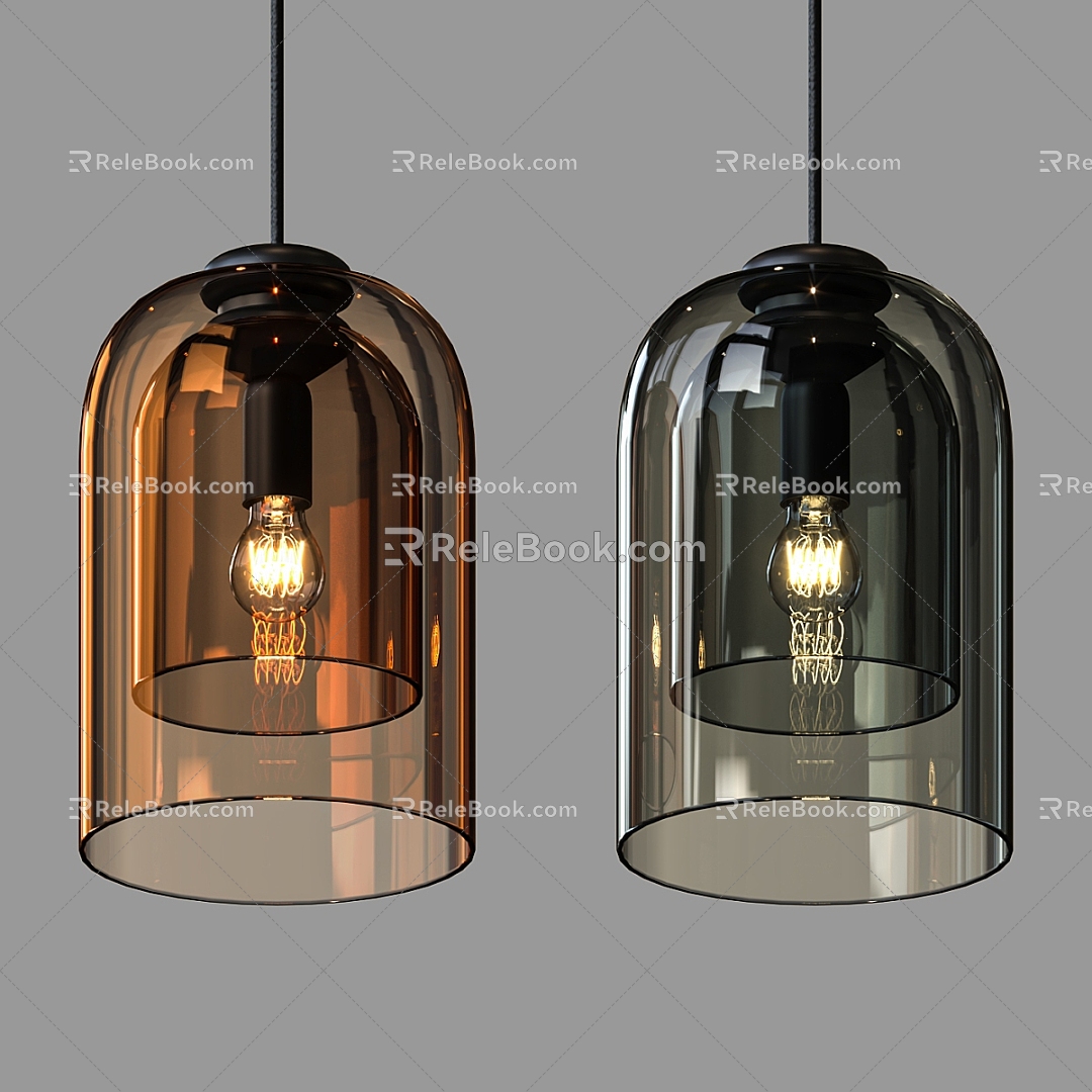 Simple glass chandelier 3d model