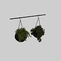 Stylish Black Hanging Planter Decor Set With Chains And Lush Green Plants