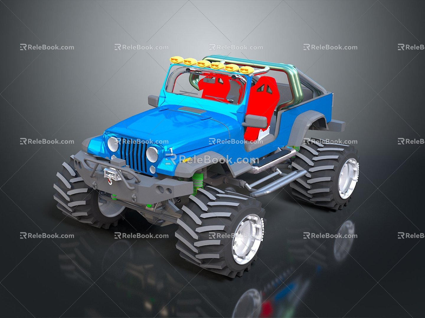 Modern all-terrain vehicle toy car four-wheeler beach car 3d model