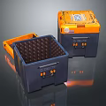 Orange And Dark Blue Toolboxes Open With Foam Lining And Closed Design 3d model