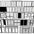 Assorted Modern Doors and Windows with Different Design Styles and Types 3d model