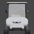 White Four Seat Golf Cart Featuring Black Canopy And Beige Seats