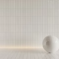 White Floor Tiles Neatly Arranged On Floor With Glowing Light Strip And White Sphere