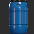 Industrial Storage Equipment Featuring Three Blue Drums With Secure Black Lids 3d model