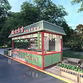 Northeast Chinese Snack Kiosk Restaurant With Green Trees And String Lights Decorations