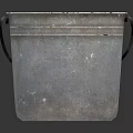Practical Galvanized Metal Bucket with Gray Surface and Black Handle for Household Use