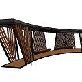 Wooden Pergola With Geometric Design And Curved Structure For Outdoor Space