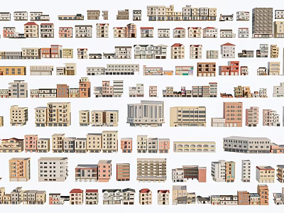 Rural Self Built Houses With Diverse Architectural Styles And Exterior Designs 3d model