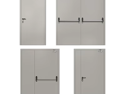 Fire Equipment Fire Doors With Various Styles And Safety Features For Emergency Use 3d model