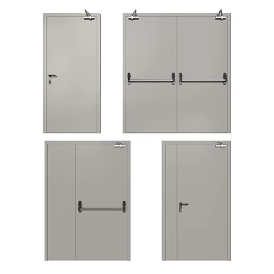 Fire Equipment Fire Doors With Various Styles And Safety Features For Emergency Use 3d model