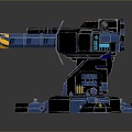 Turret Turntable Railgun Sci-fi Tower Defense Game Tower Defense Sci-fi Turret Game Turret Game Battery 3d model