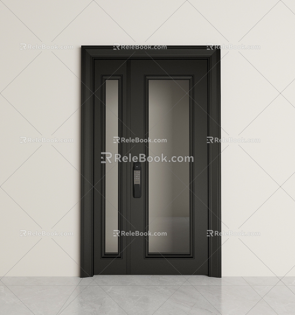 Modern Light Luxury Entrance Door 3d model