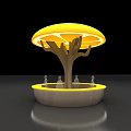 Unique Orange Slice Shaped Top Tree Like Structure With Circular Base And Small Figures 3d model