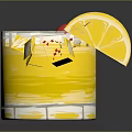 Refreshing Yellow Drink in Glass with Lemon Slice and Cherry Garnish