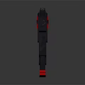 Futuristic Black Red Tactical Gun With Geometric Frame And Sleek Design