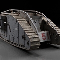 Mark 4 Tank Vintage Tank World War I Tank Armored Vehicle 3d model