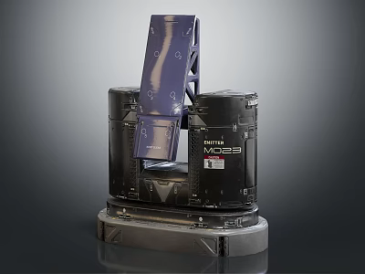 Martin MAC Aura XB Moving Head Stage Light With Black Body Purple Lamp Head And Stable Base 3d model