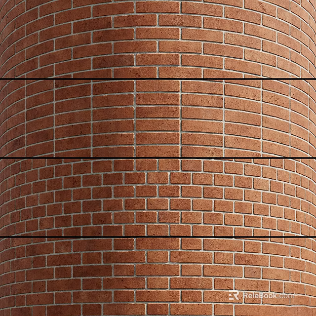 Classic Building Exterior Wall With Traditional Red Brick Texture And Pattern 3d model 
