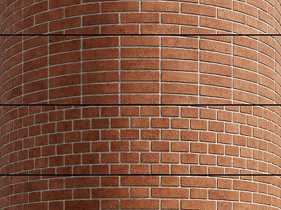 Classic Building Exterior Wall With Traditional Red Brick Texture And Pattern 3d model