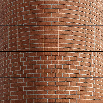 Classic Building Exterior Wall With Traditional Red Brick Texture And Pattern 3d model