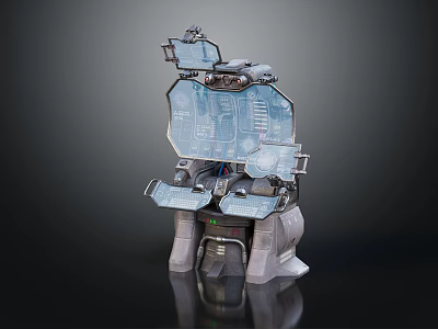 Futuristic Sci Fi Mechanical Console With Complex 3D Structure And Screens 3d model