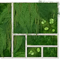 Living Plant Wall with Mixed Greenery Metal Frame and Accent Lighting Design