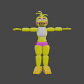 Colorful 3D Cartoon Character With Green Eyes Pink Outfit And Outstretched Arms