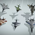 Aircraft Fighter Aircraft Combination 3d model