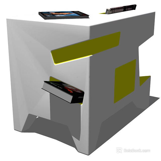 Modern Console Table And Side Cabinet With Storage Shelf And Decorative Design 3d model 