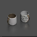 Modern Household Mugs With White Bodies Golden Handles And Black Geometric Patterns
