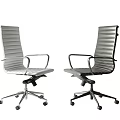 Modern Office Chair With Striped Seat Backrest Armrests And Five Star Wheel Base