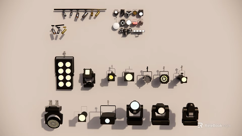 Modern Downlights And Spotlights For Home Interior With Various Styles And Designs 3d model