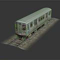 Silver Train Model on Railway Track with Multiple Windows Front View Dark Background